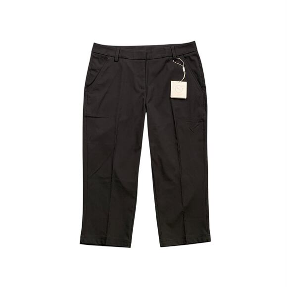 Puma Pants Womens 6 Black Pounce Capri Straight Mid Rise Pockets Golf Chino - Picture 1 of 13